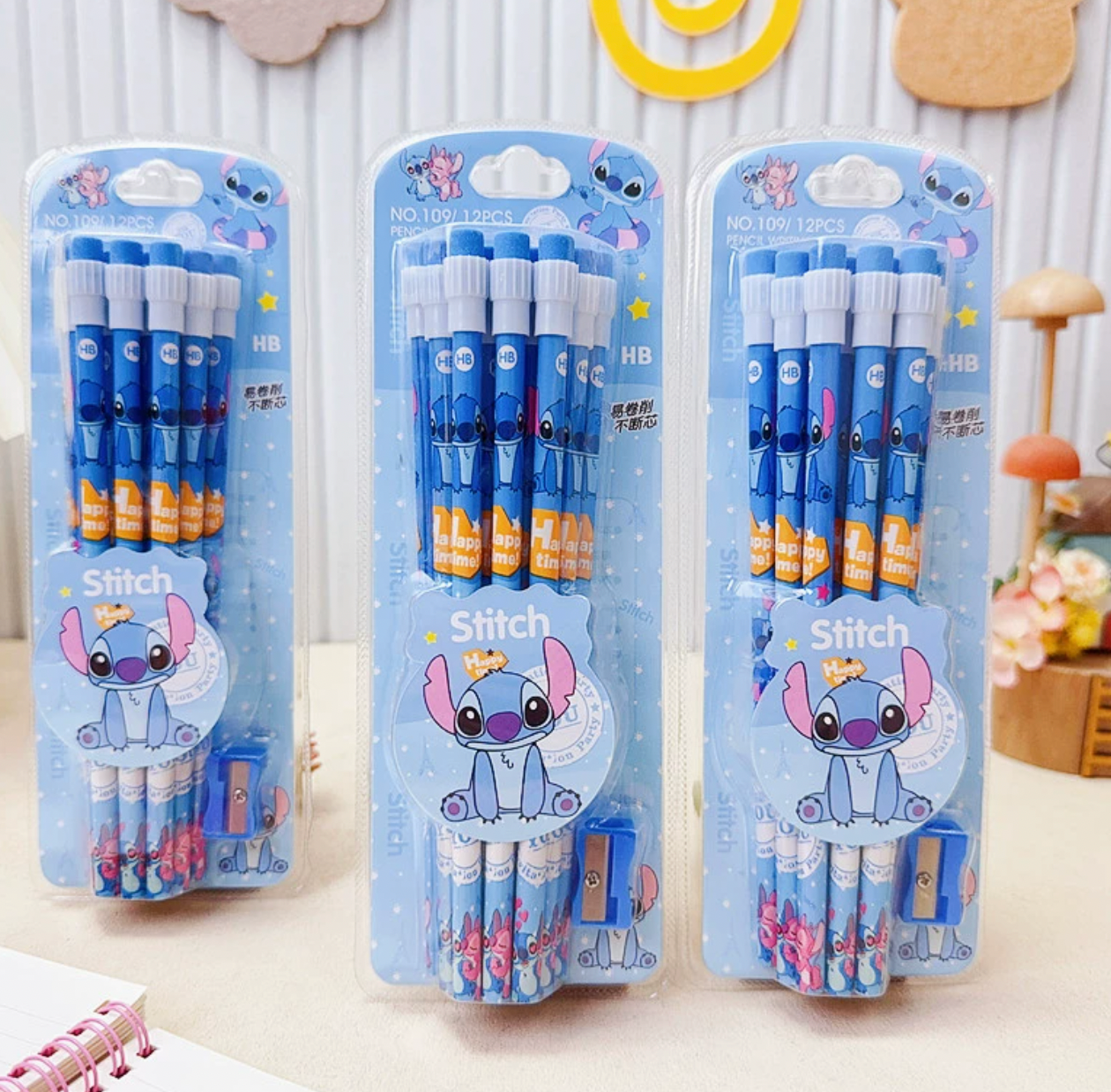Set de 12 Lápices de Madera con Personajes Animados