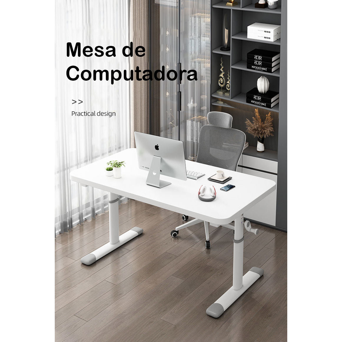 Mesa elevadora, Mesa de ordenador, Escritorio, Mesa de estudio para niños, Mesa pequeña de oficina