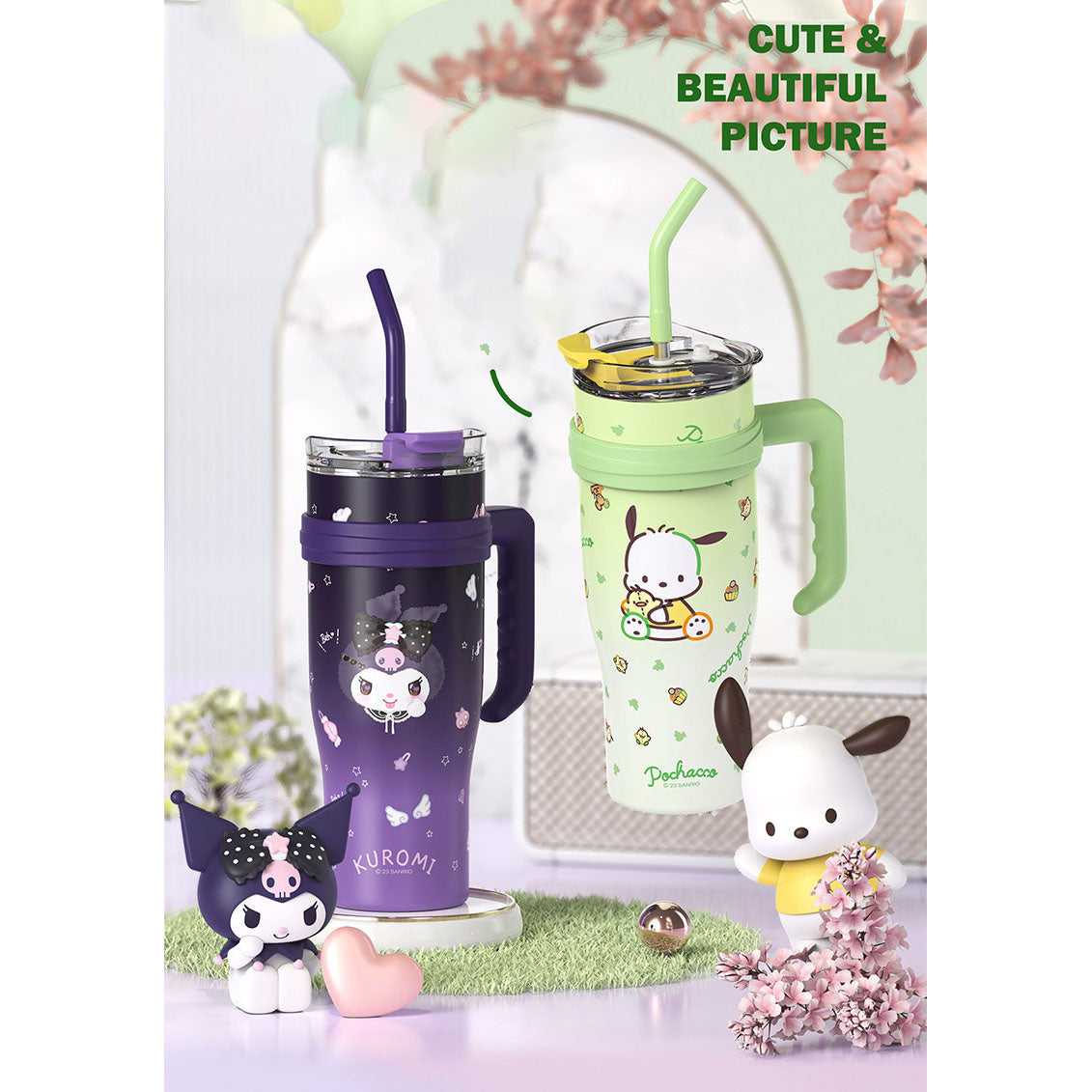 Termo Big Mac Ice Cup, Termo de agua de gran capacidad y alto valor con asa para mantener el calor taza para Auto genial Anime