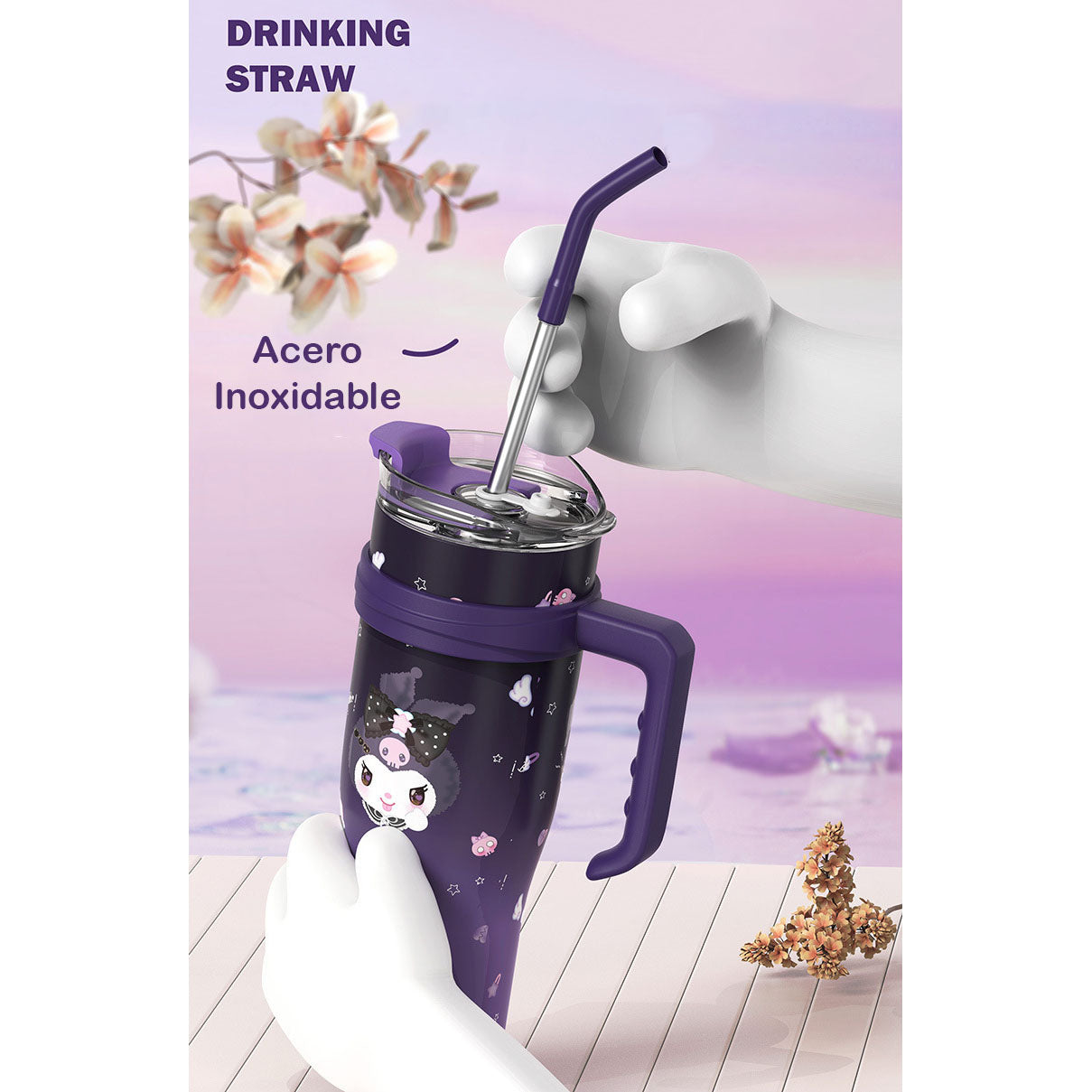 Termo Big Mac Ice Cup, Termo de agua de gran capacidad y alto valor con asa para mantener el calor taza para Auto genial Anime