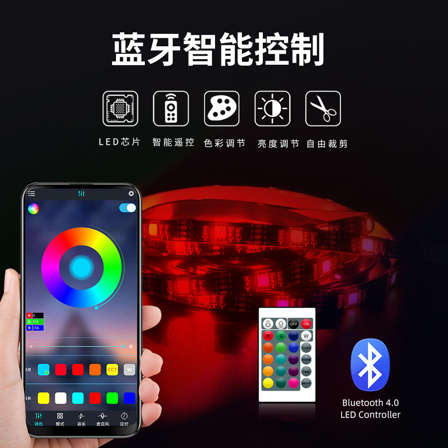 Luz LED de 5 Metros con Control Remoto y Conexión Bluetooth