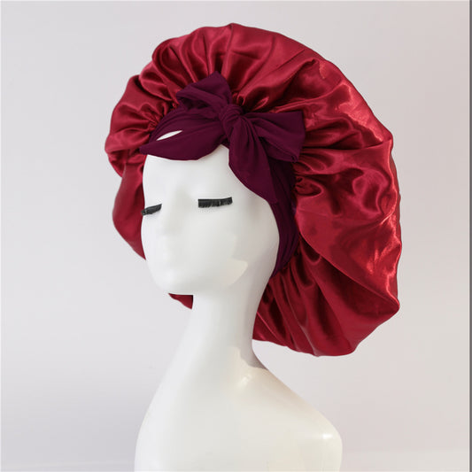 Gorro de Satén Nocturno para Dormir | Suave, Elástico, Ajustable, Protección de Cabello