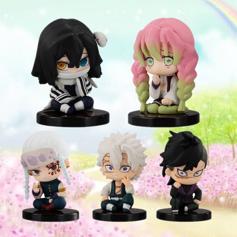 Set/5 Piezas de Figura de Demon Slayer Sentado Anime