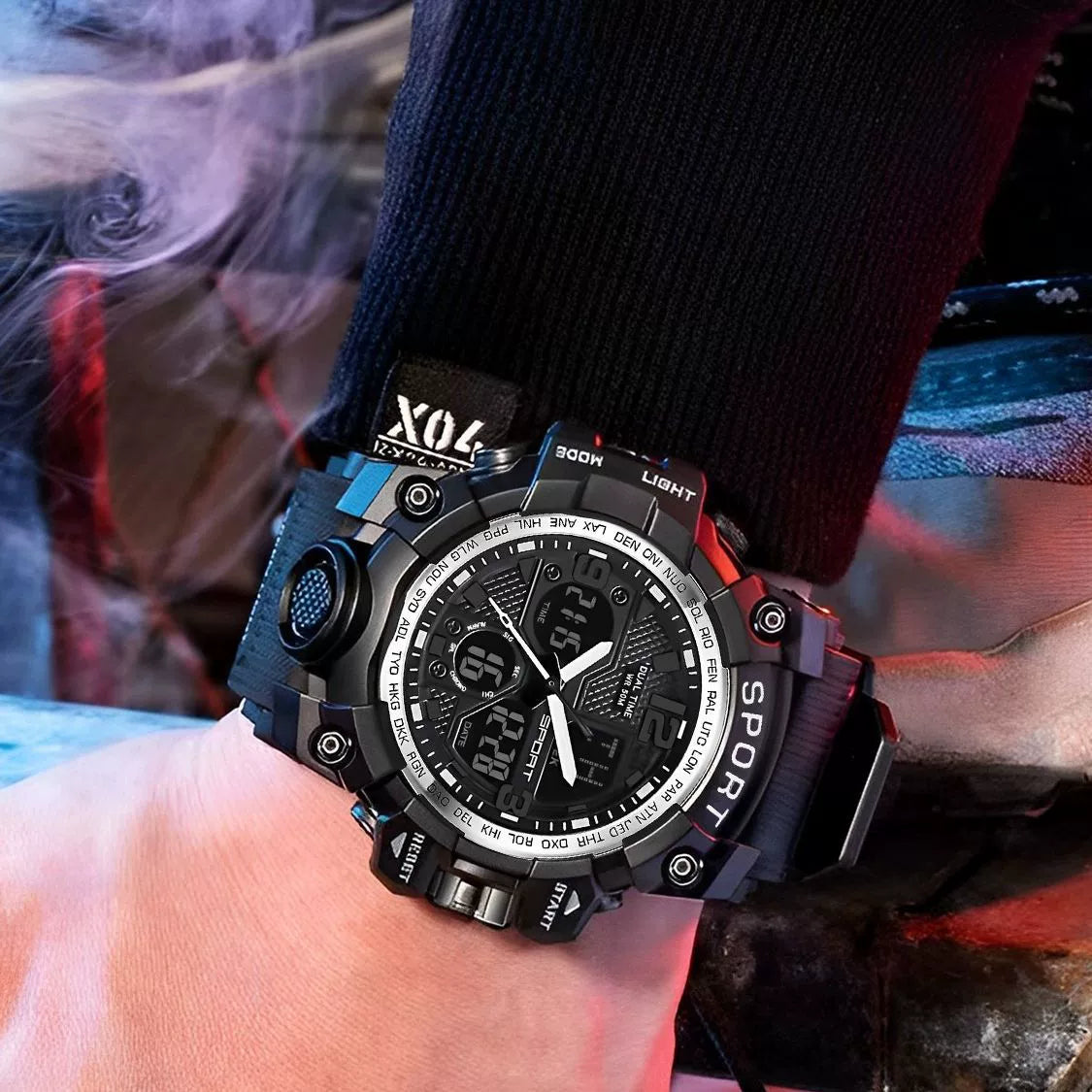Reloj multifunción juvenil Negro