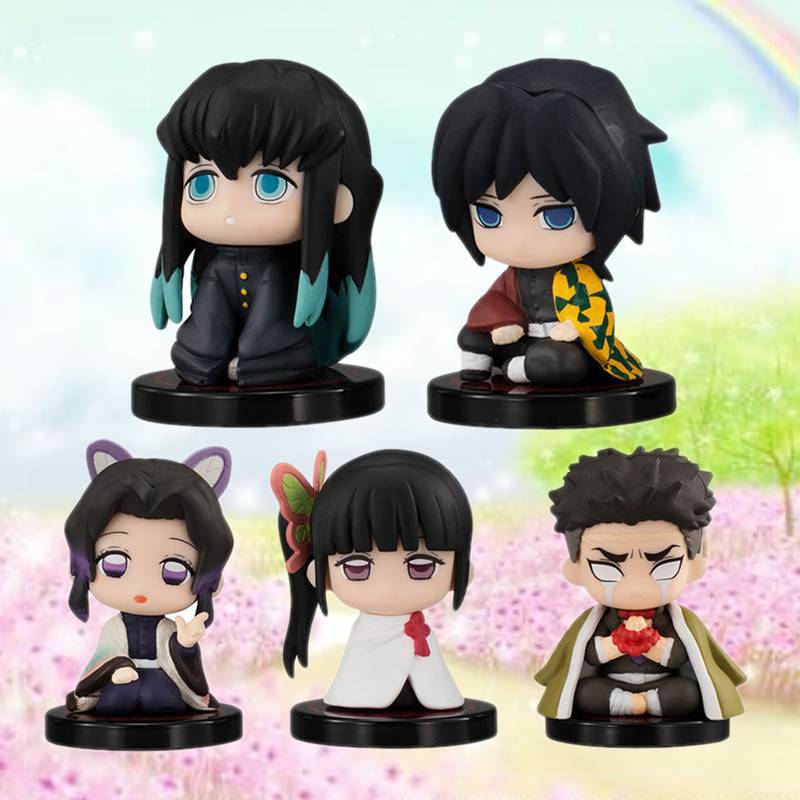Set/5 Piezas de Figura de Demon Slayer Sentado Anime