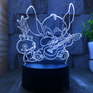 Lampara de LUZ LED 3D Con Control Anime