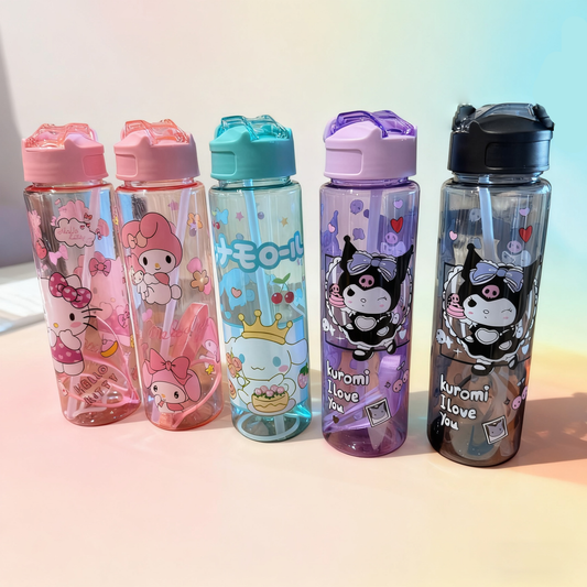 Botellas de Agua con Diseños de Sanrio - Hello Kitty, Kuromi y más Anime