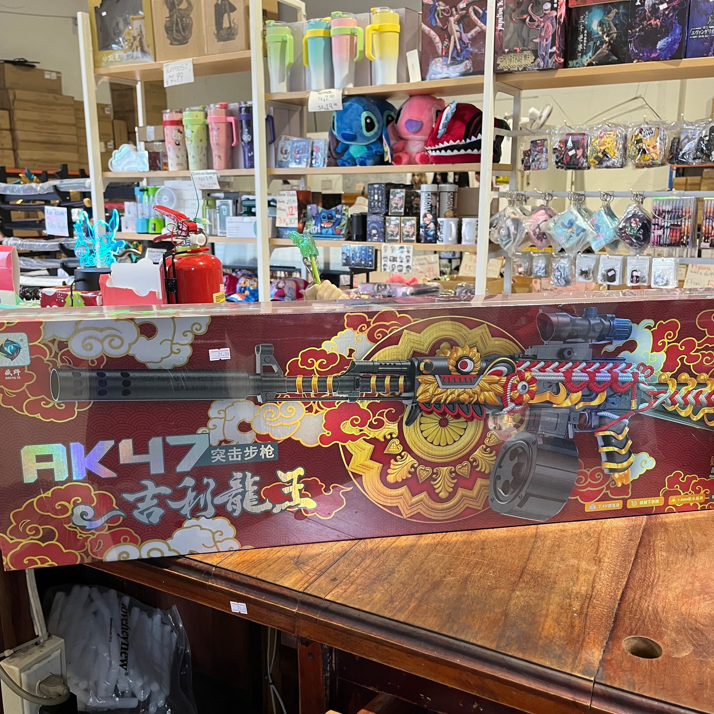 Pistola de Hidrogel AK47 Rojo Dragon con 2 Base de Carga, 2 Tipo de mira y 5 mil bolitas