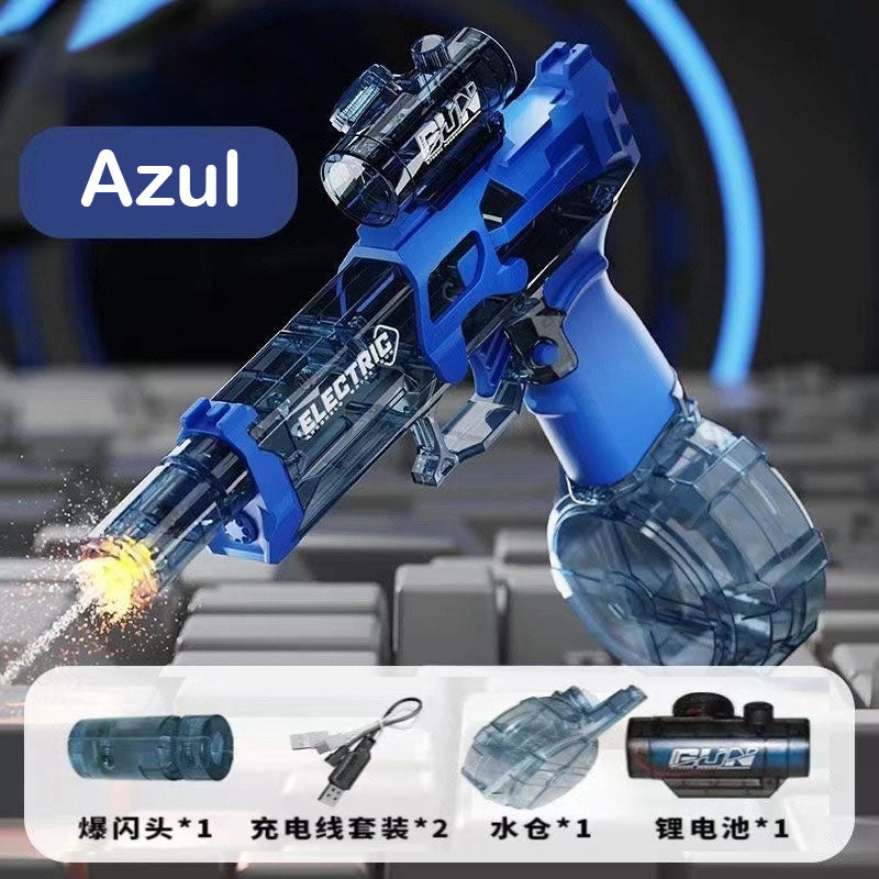 ¡Diversión Ilimitada! Pistola de Agua Automática con Luz y Batería Recargable