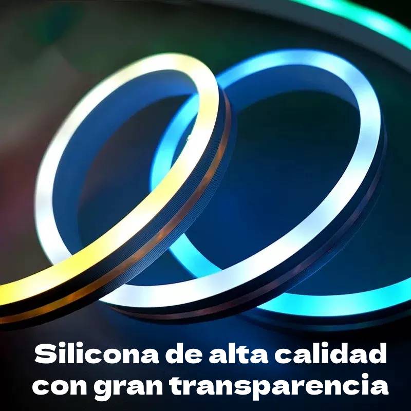 Tira LED Neón Inteligente Silicona 5 Metros Con Control y Bluetooth