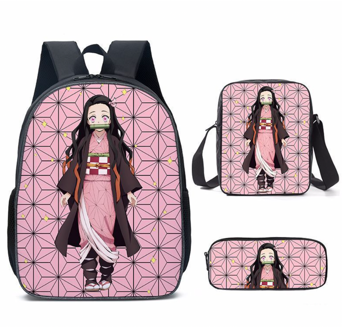 Set/3piezas de piezas de Mochila Nezuko Anime