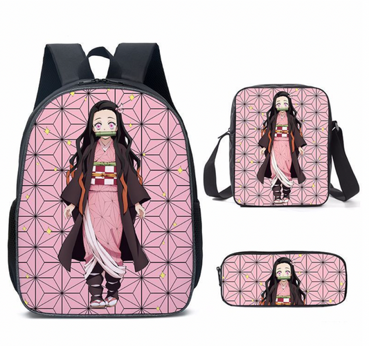 Set/3piezas de piezas de Mochila Nezuko Anime