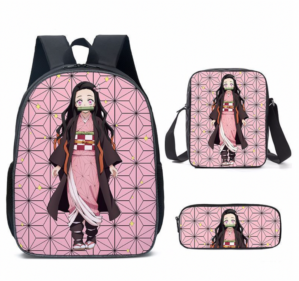 Set/3piezas de piezas de Mochila Nezuko Anime