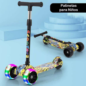 Patineta Plegable Para Niños pedal de flash de grafiti