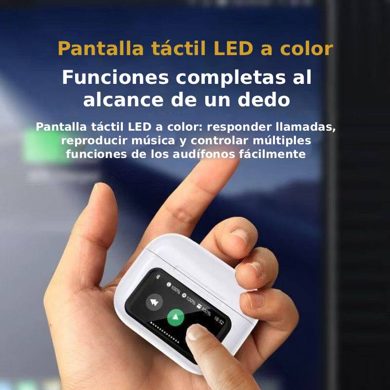 Audifono Bluetooth A9pro con Pantalla Táctil a Color - ANC Ruido Activo