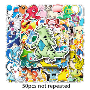 50 Stickers con pega de Pokemon Anime