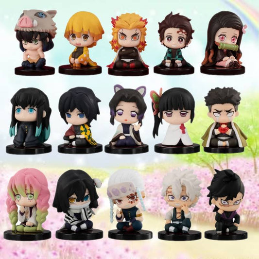 Set/5 Piezas de Figura de Demon Slayer Sentado Anime