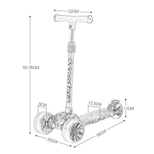 Patineta Plegable Para Niños pedal de flash de grafiti