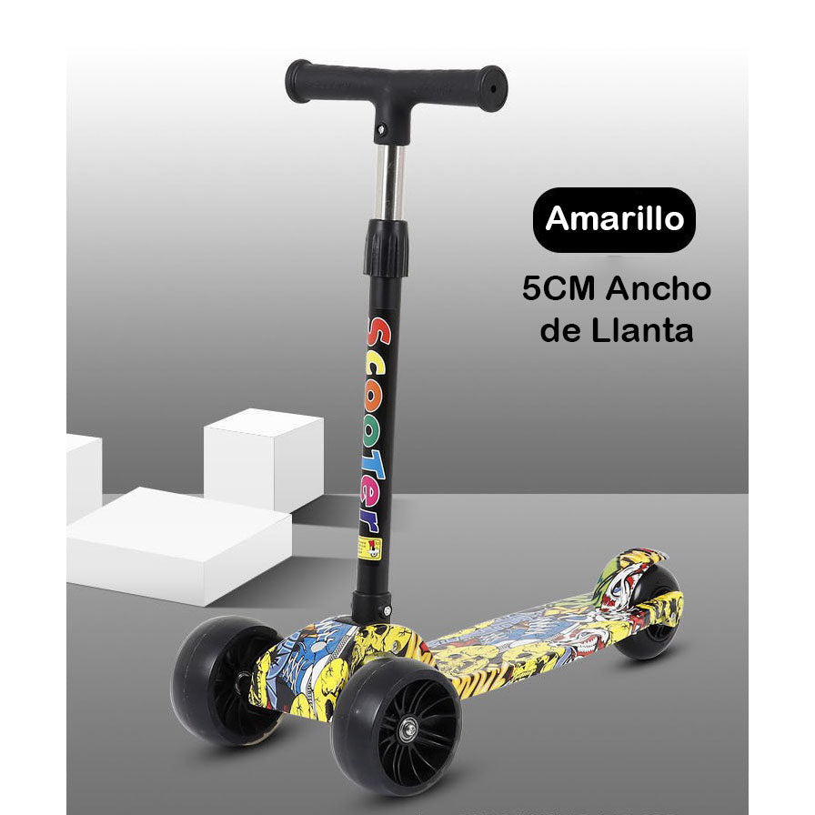 Patineta Plegable Para Niños pedal de flash de grafiti