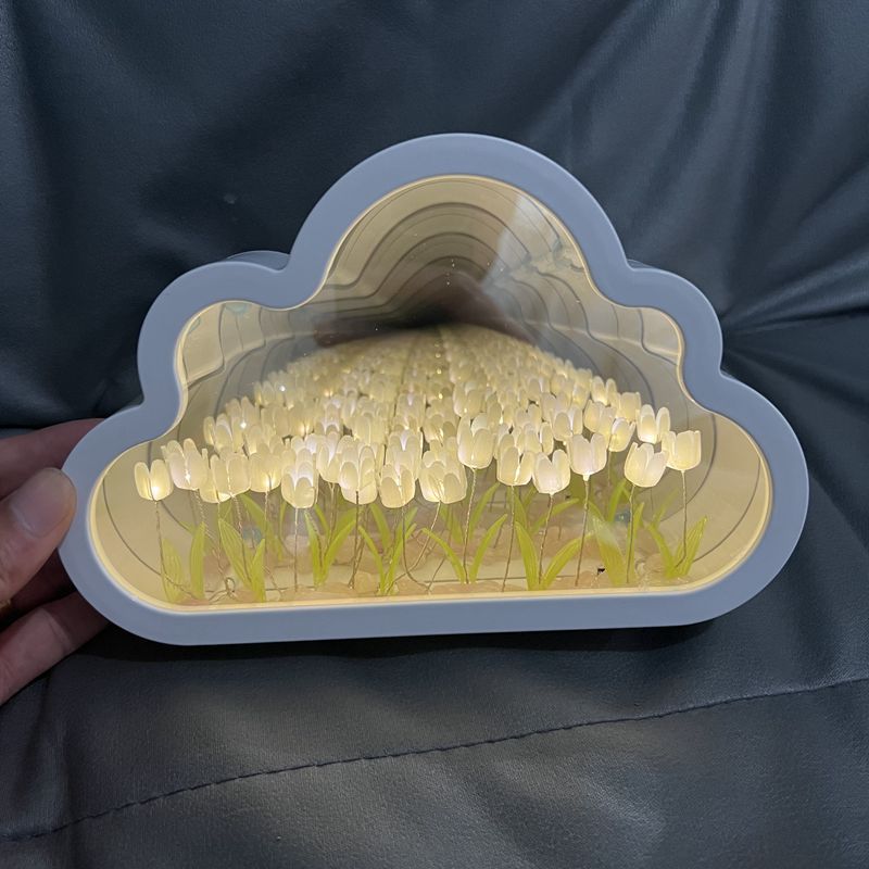 Luz Nocturna Con Espejo De Tulipán de Nube Para Dormitorio