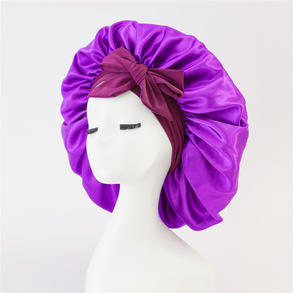 Gorro de Satén Nocturno para Dormir | Suave, Elástico, Ajustable, Protección de Cabello