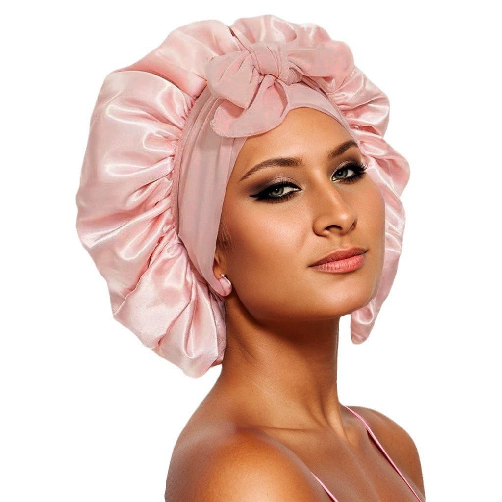 Gorro de Satén Nocturno para Dormir | Suave, Elástico, Ajustable, Protección de Cabello