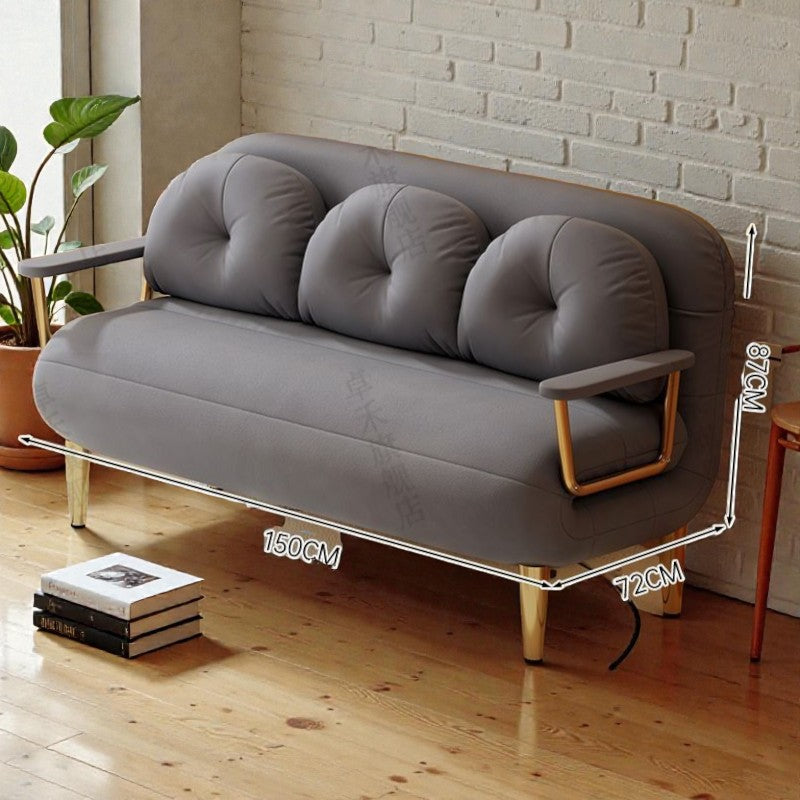 Sofa Cama Convertible Moderno (150×72×87cm) - Plegable con Patas Doradas
